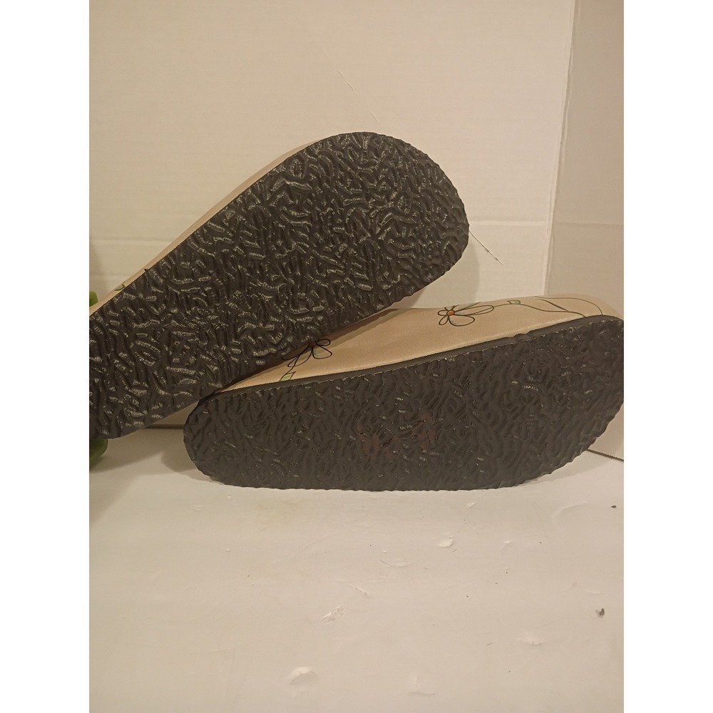 Calceo Women Beige Floral Daisy Print Cork Footbed Mule Clogs Size 42 - Picture 7 of 8